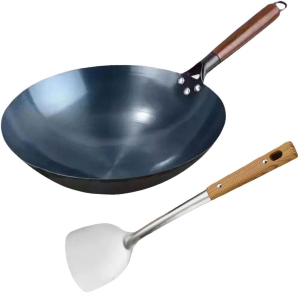 Gralara Frigideira Wok Frigideira Manual de Ferro Forjado Pa... - Image 6
