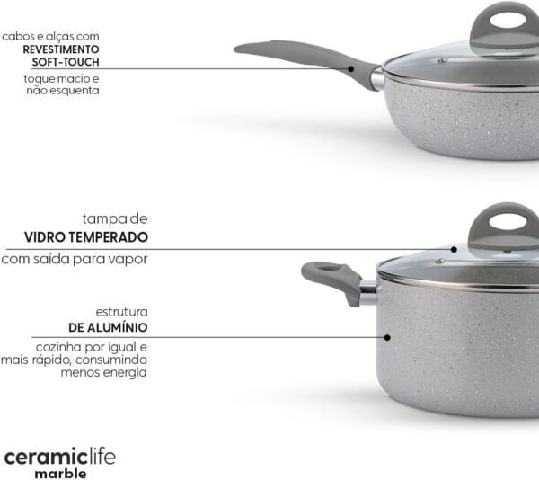 Brinox - Jogo de Panelas Antiaderente Ceramic Life 5 Peças M... - Image 3