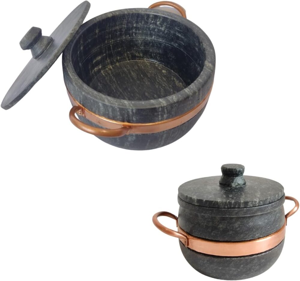 Jogo Cozinha 8 Un Panelas Pedra Sabão Mantém Sabor Alça de C... - Image 4