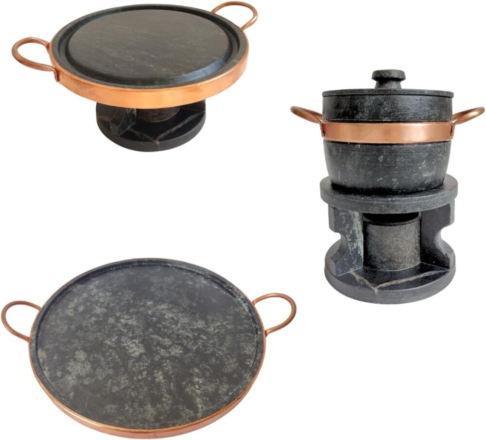 Jogo Cozinha 8 Un Panelas Pedra Sabão Mantém Sabor Alça de C... - Image 3