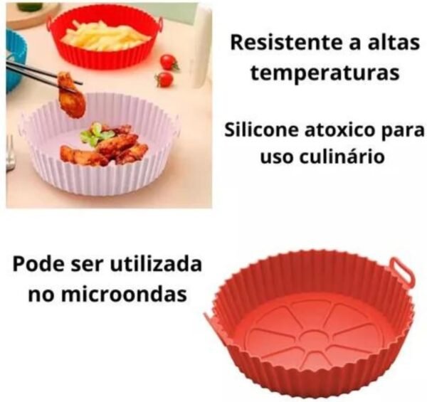 Kit Com 6 Formas Reutilizável Cesta Redonda de Silicone Para... - Image 5
