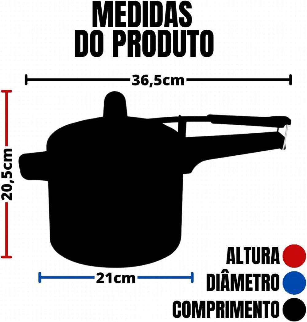 Panela de Pressão Alumínio Teflon Antiaderente Vermelho Roug... - Image 7