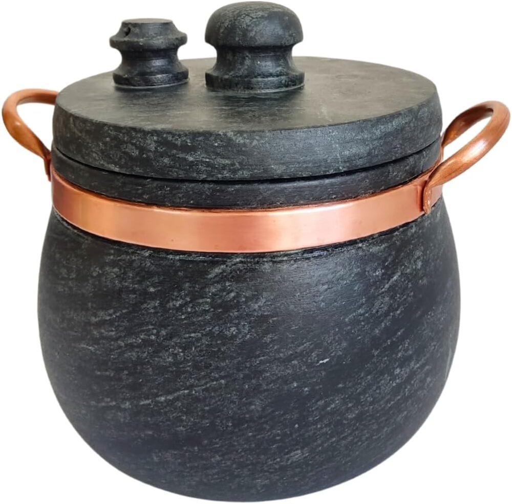 Panela de Pedra Sabão com Detalhes em Cobre, Capacidade Gran... - Image 3