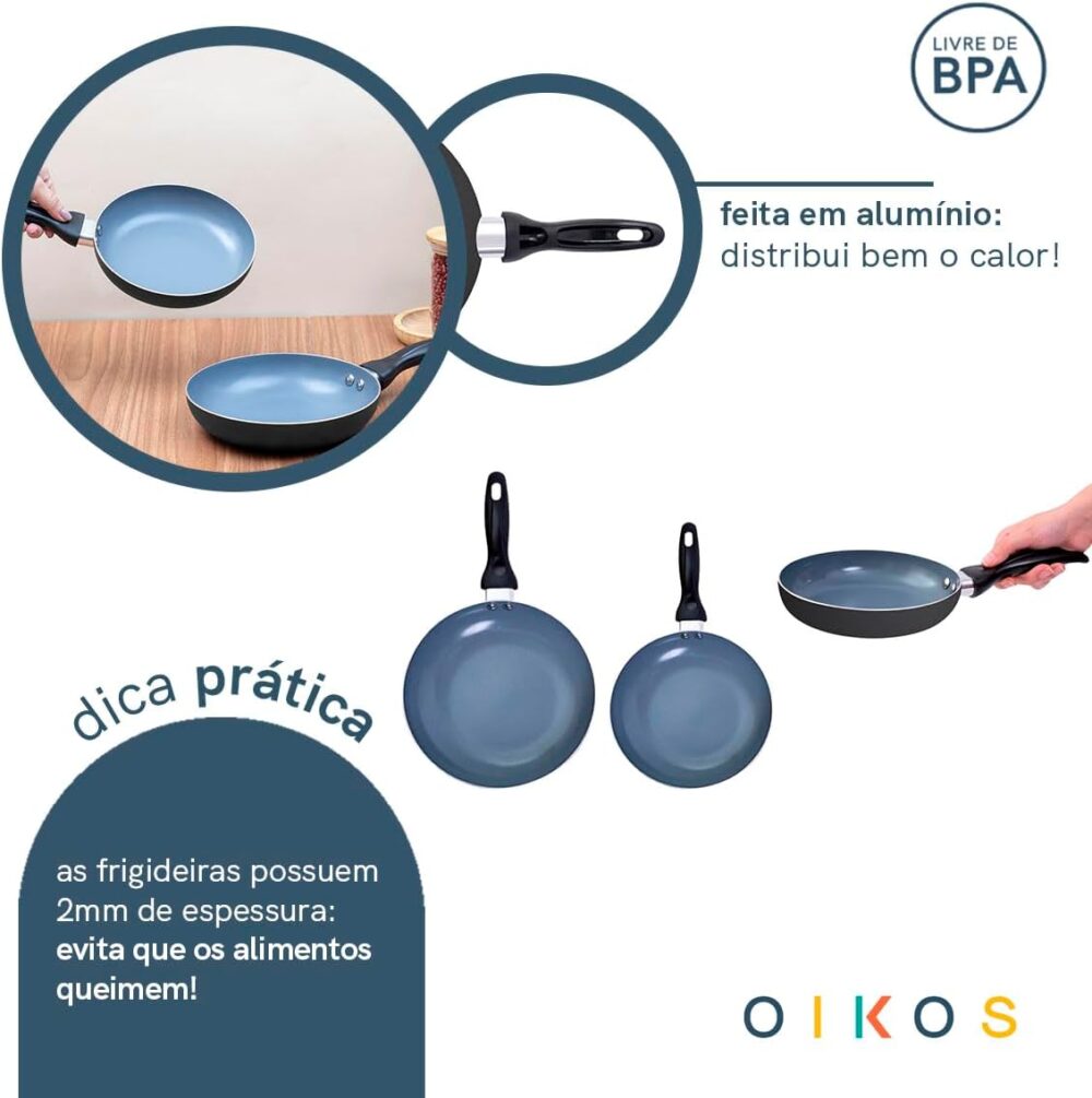 jogo de frigideiras 3 pçs antiaderentes de cerâmica e alumín... - Image 4