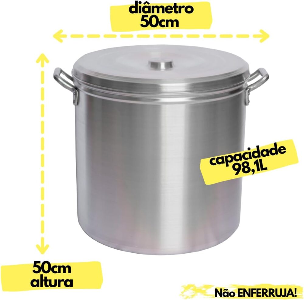 Caldeirã Grande Linha Hotel Restaurante Em Aluminio N 50 Cap... - Image 2