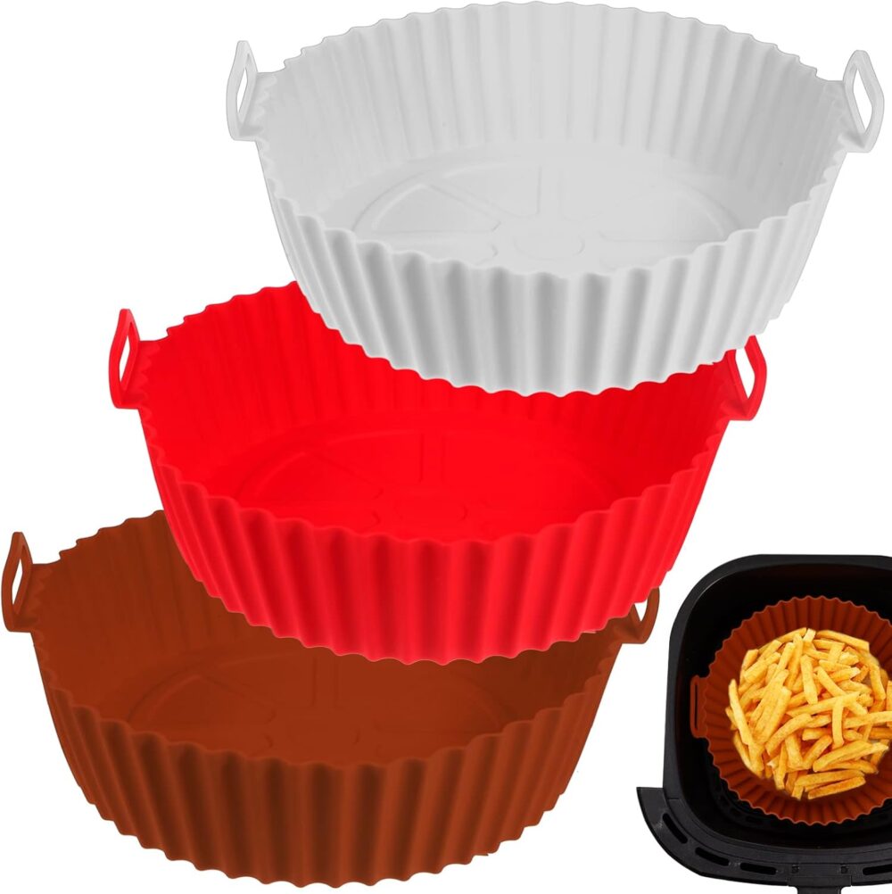 3 Pçs Air Fryer Panela de Silicone Airfryer Cesta Inserção F...
