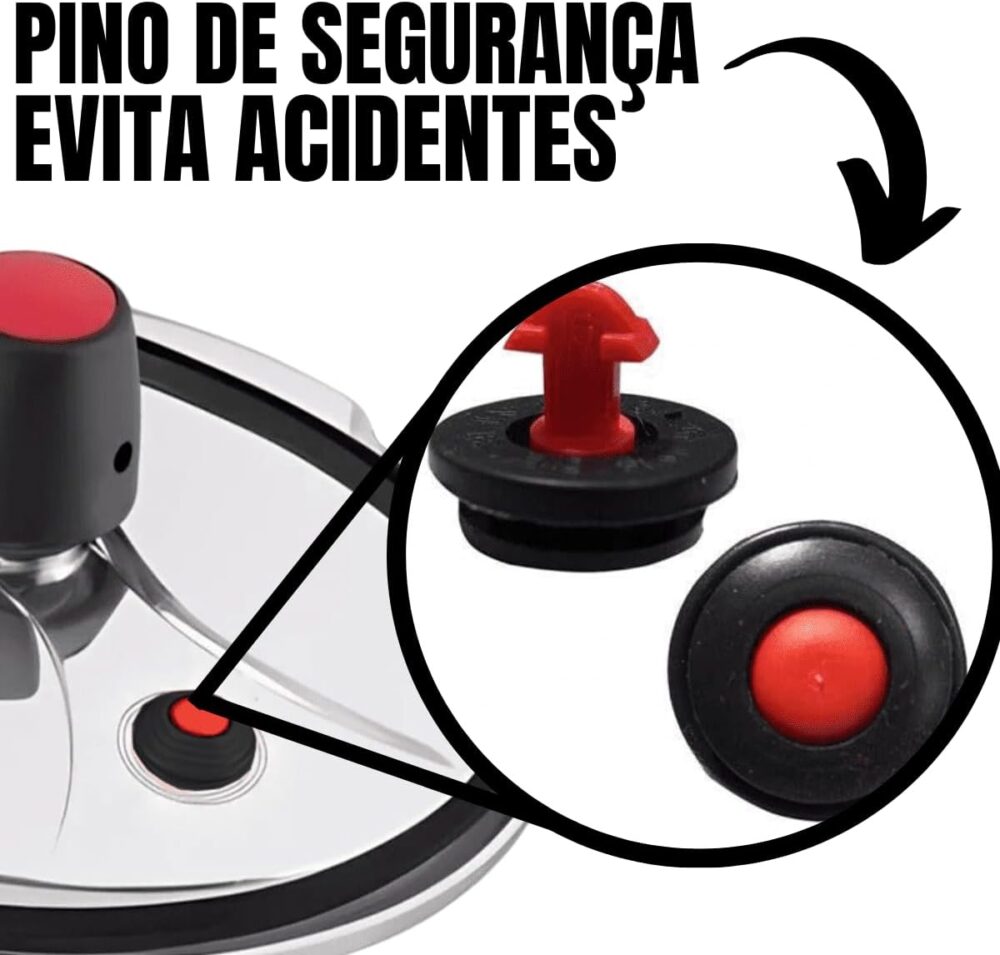 Panela de Pressão Alumínio Teflon Antiaderente Vermelho Roug... - Image 3