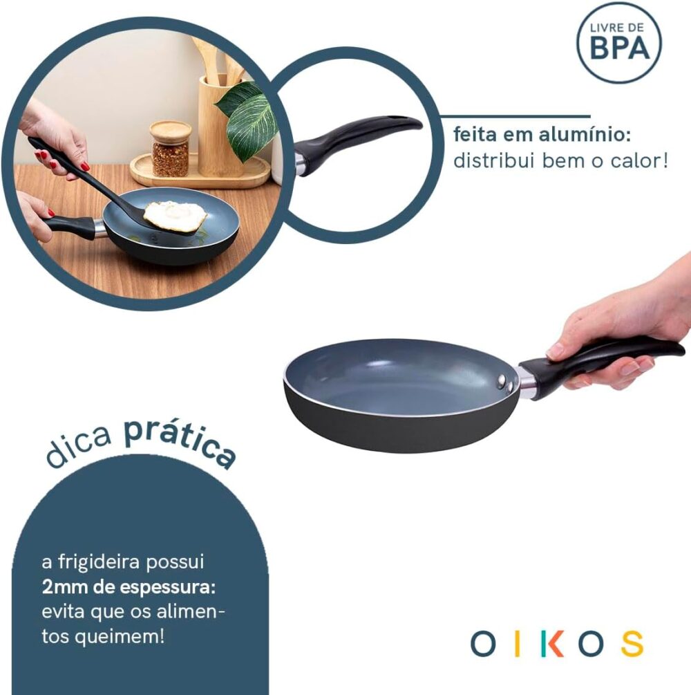 Oikos - Frigideira antiaderente de cerâmica e alumínio 18cm - Image 4