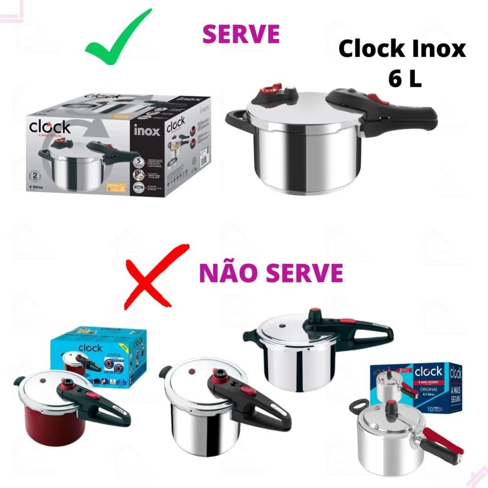 Borracha De Silicone Cristal Panela De Pressão Clock Inox 6 ... - Image 4