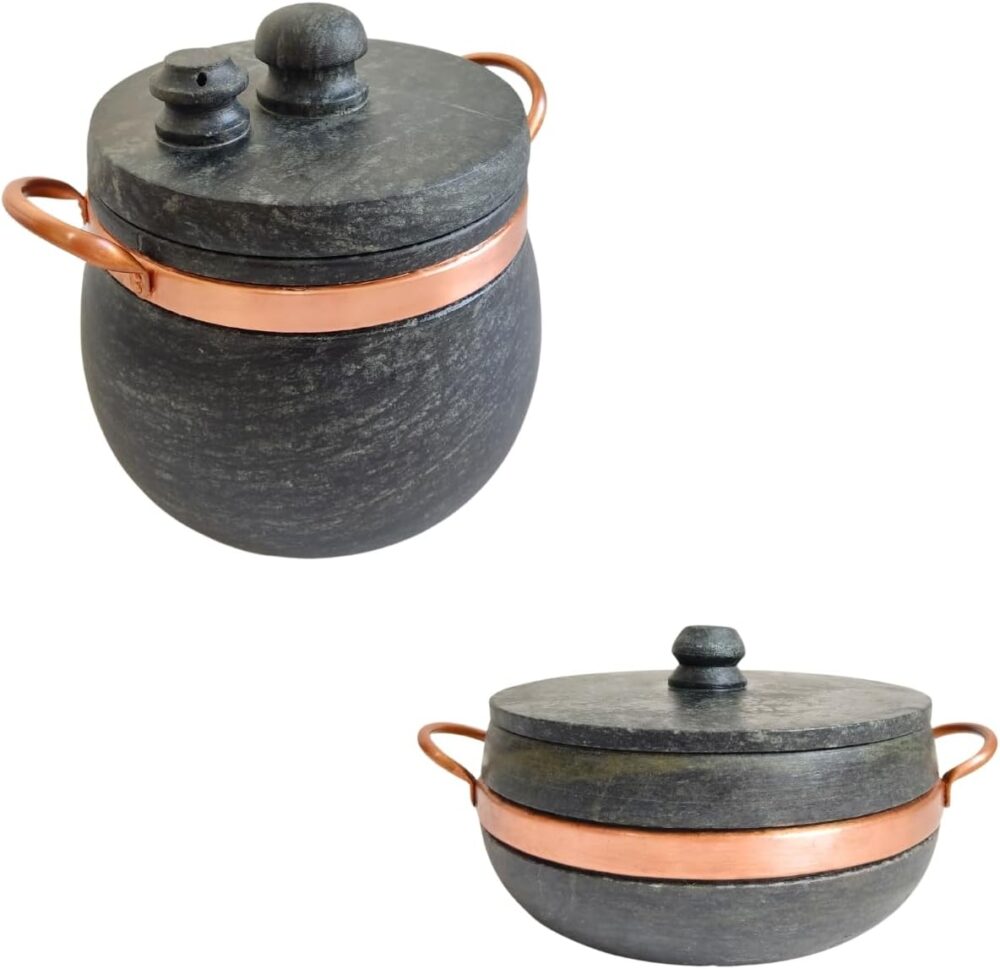 Jogo Cozinha 8 Un Panelas Pedra Sabão Mantém Sabor Alça de C... - Image 2