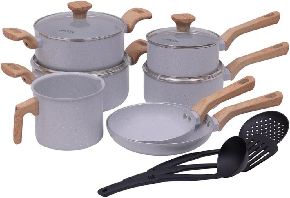 Conjunto Kit Jogo de Panelas Cerâmica 10 Peças Fogão Indução... - Image 8
