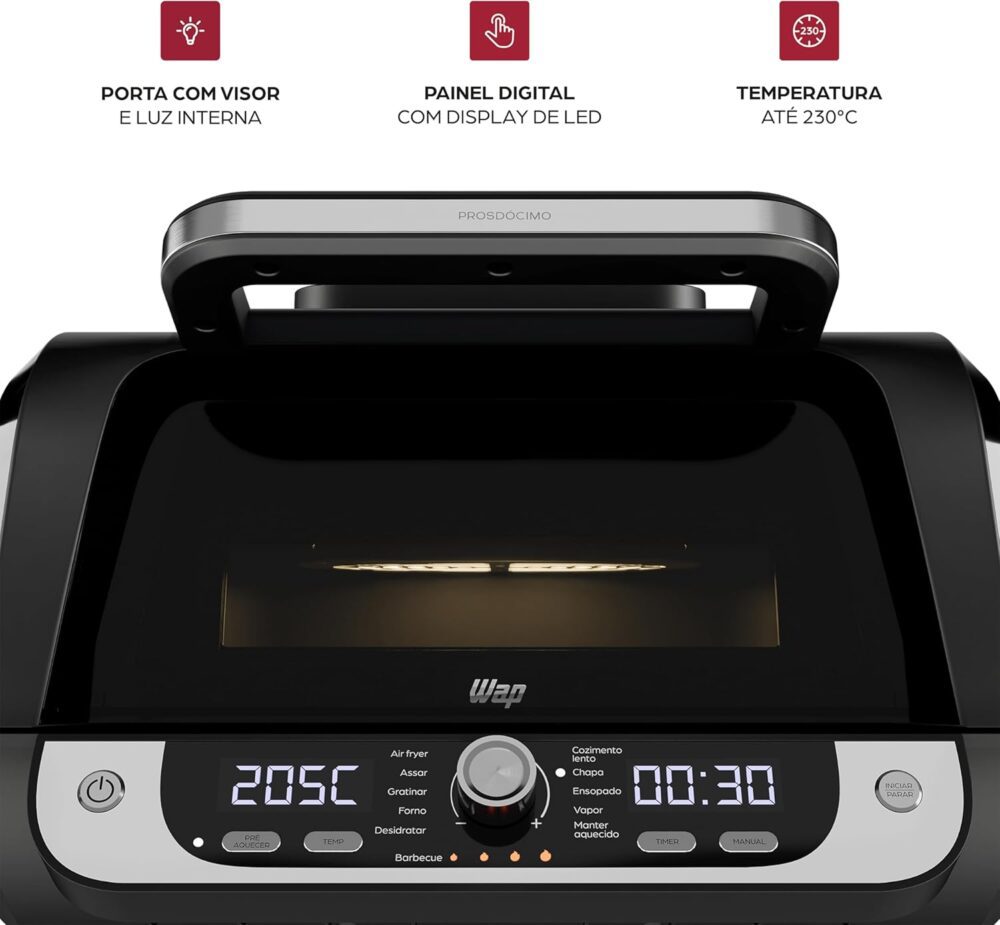 WAP Fritadeira Elétrica Air Fryer Barbecue Digital 12 em 1, ... - Image 2