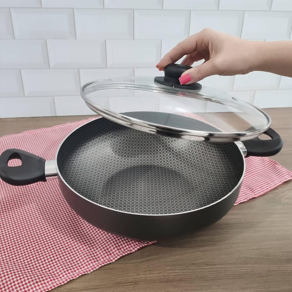 Multiflon Frigideira Wok 28 Centímetros com Alças Tampa Vidr... - Image 6