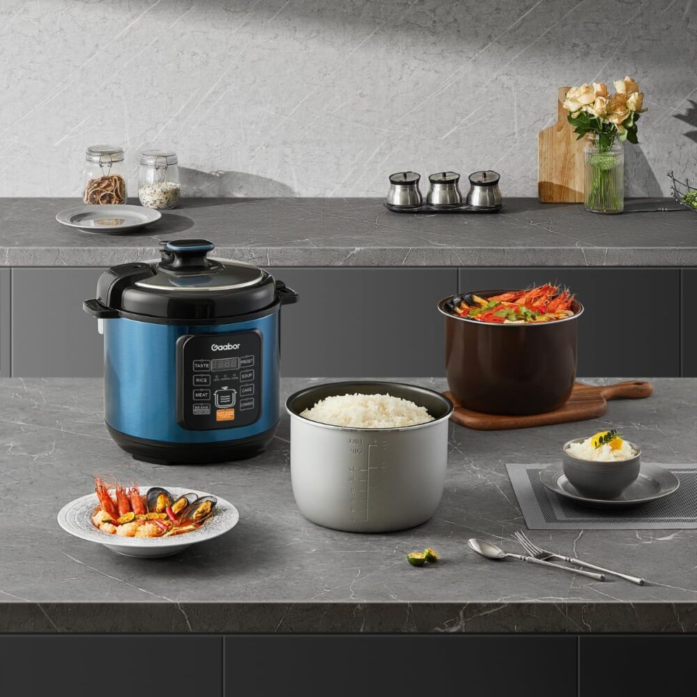 GAABOR PANELA DE PRESSÃO ELÉTRICA 6L 1000W MULTIFUNÇÃO CERAM... - Image 9