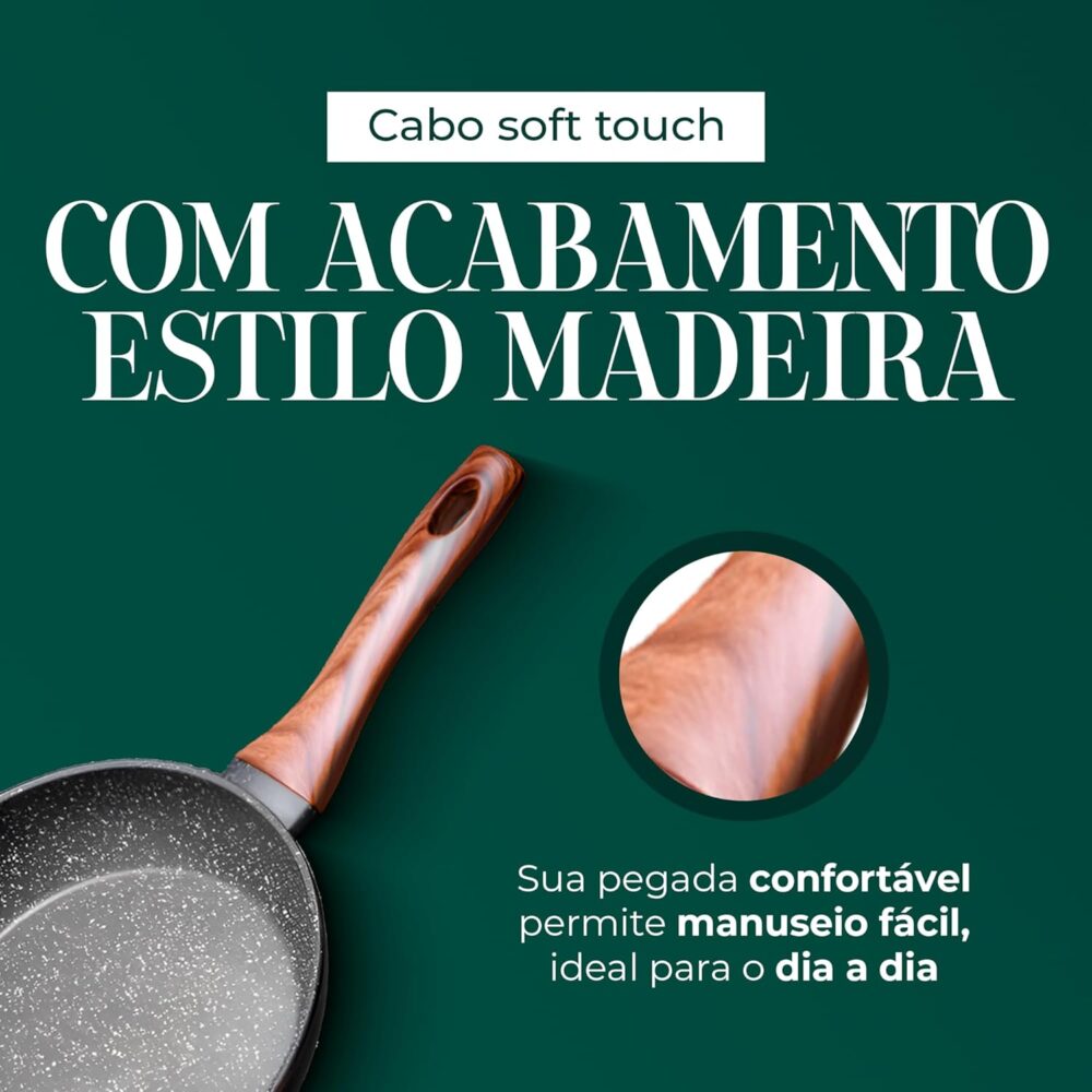 Frigideira Antiaderente Cerâmica 26cm Frita Sem Óleo, Cabo S... - Image 3