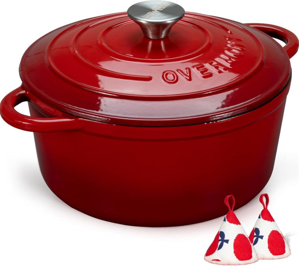 Overmont Forno holandês de ferro fundido esmaltado - panela ...