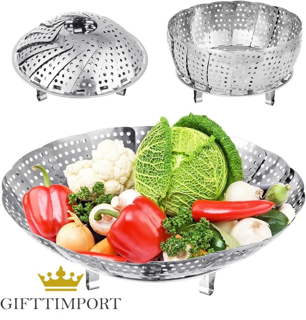 Cesto Cozimento a Vapor Inox Cozinha Legumes na Panela comid... - Image 7