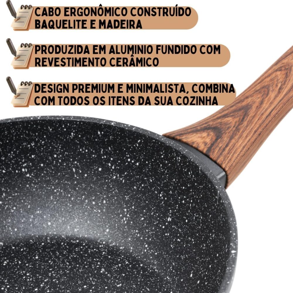 Frigideira Grande de Alumínio com Revestimento Cerâmico e Ca... - Image 5