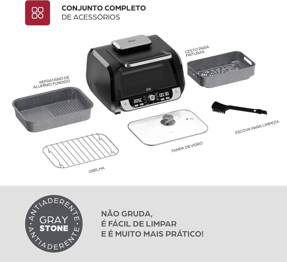 WAP Fritadeira Elétrica Air Fryer Barbecue Digital 12 em 1, ... - Image 7