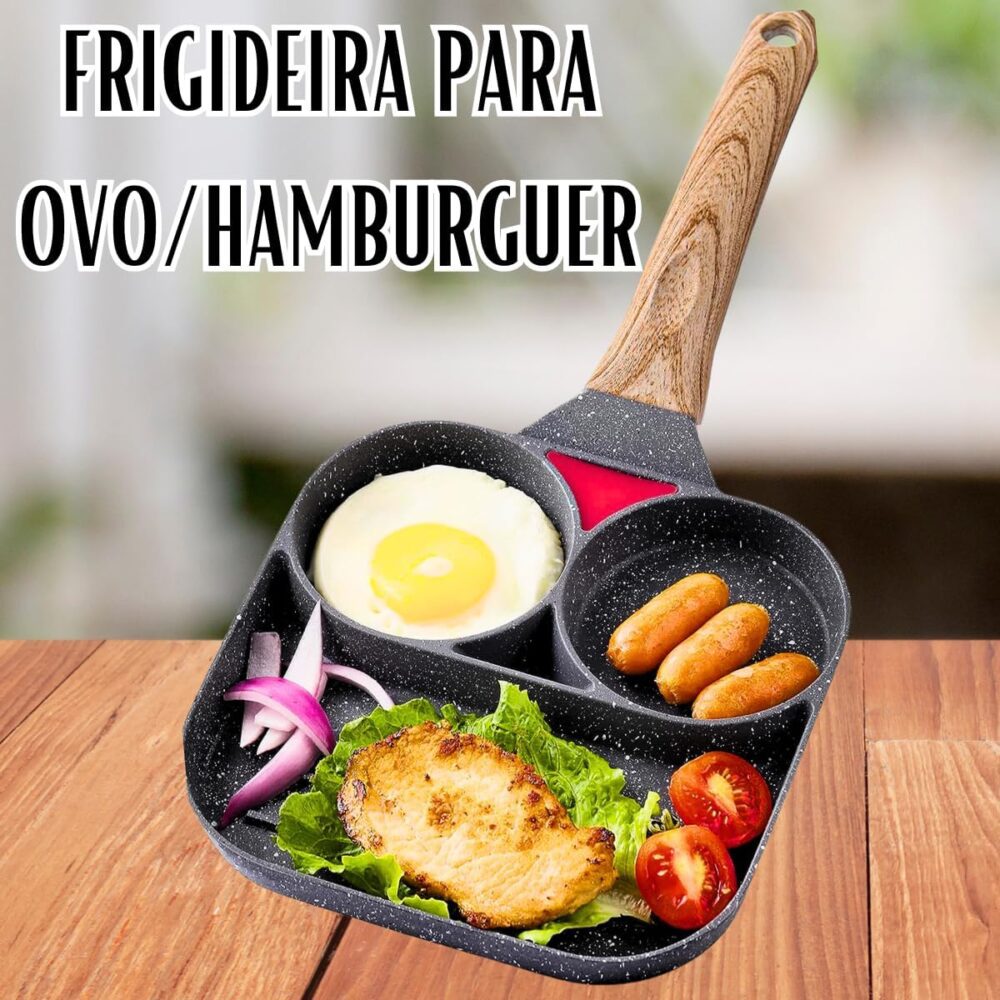 Frigideira Antiaderente 3 Em 1 Para Ovos, Hambúrgueres 33cm - Image 2