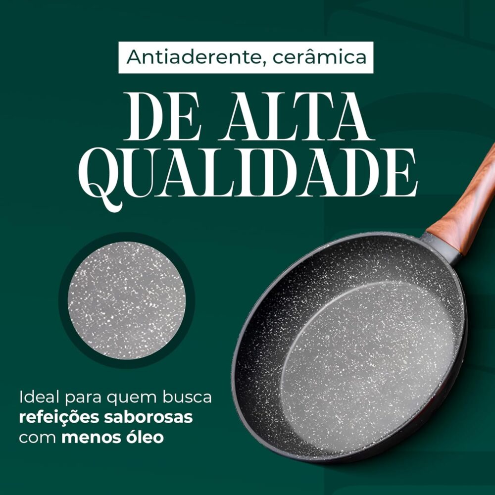 Frigideira Antiaderente Cerâmica 26cm Frita Sem Óleo, Cabo S... - Image 6