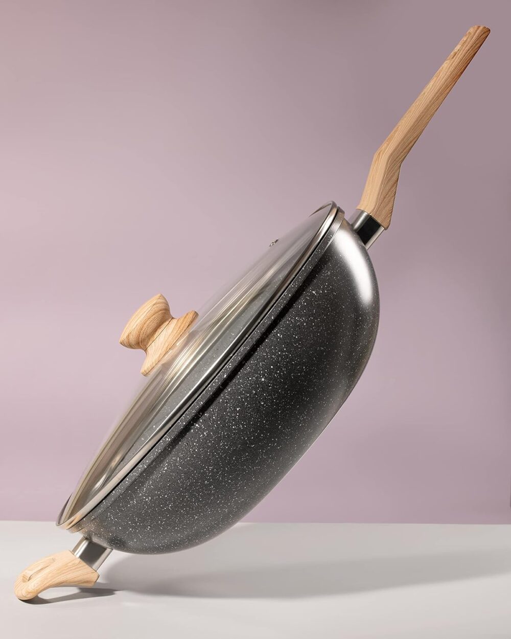 Panela Wok com Tampa 5,5L Cerâmica Marble Edition Dark Grey ... - Image 2