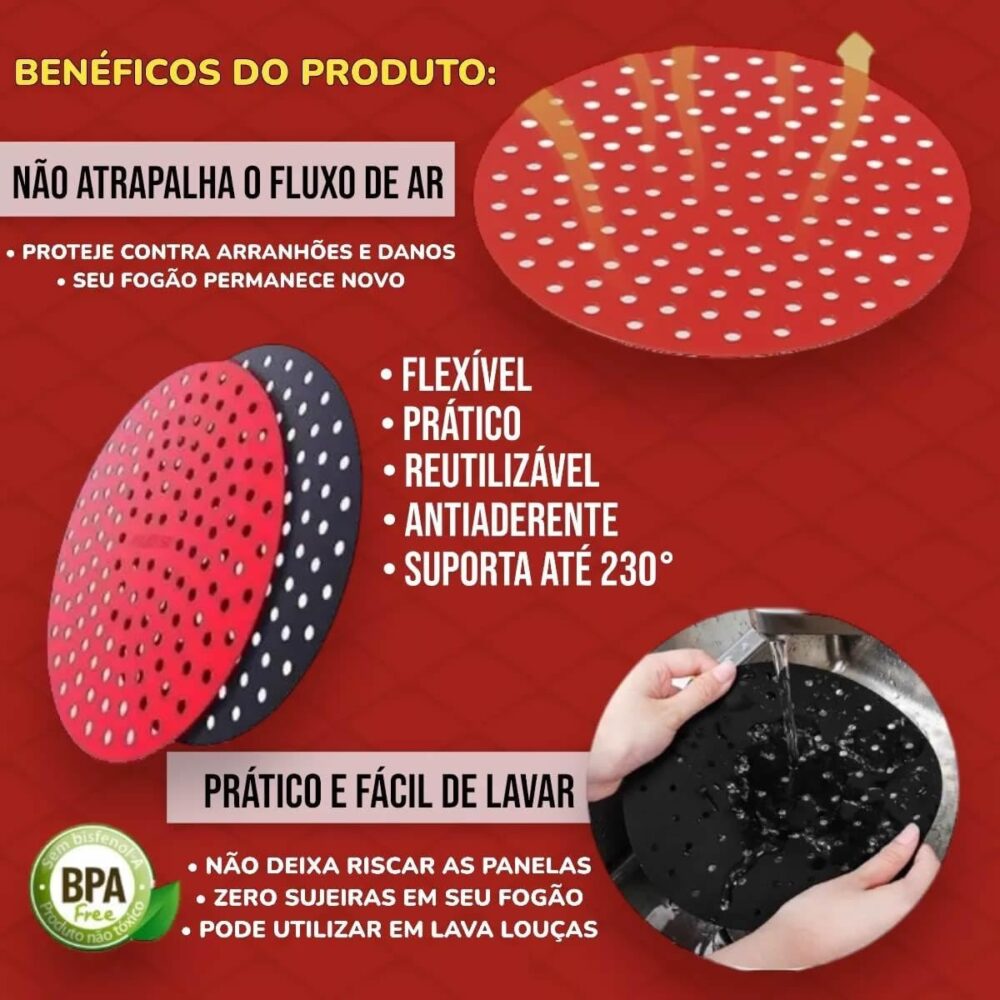 Almofada Silicone Para Fogão de Indução Kit 4 Peças Preto - Image 3
