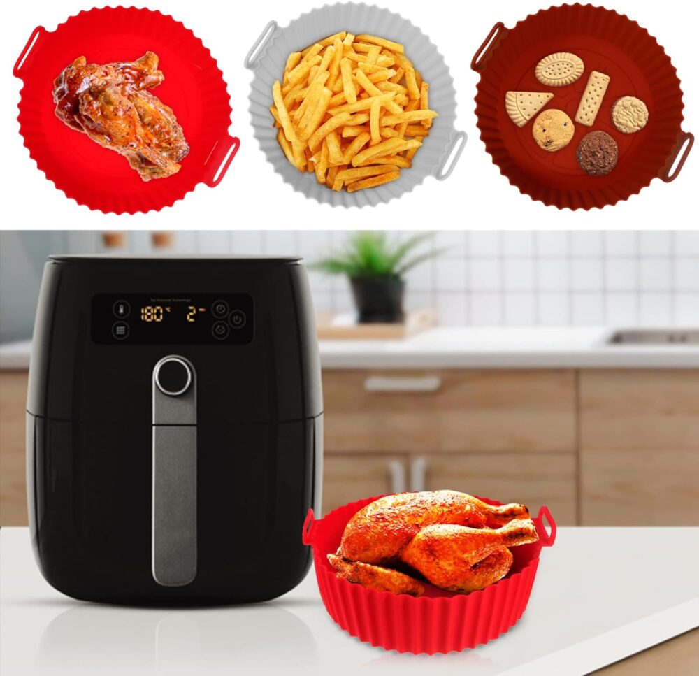 3 Pçs Air Fryer Panela de Silicone Airfryer Cesta Inserção F... - Image 4