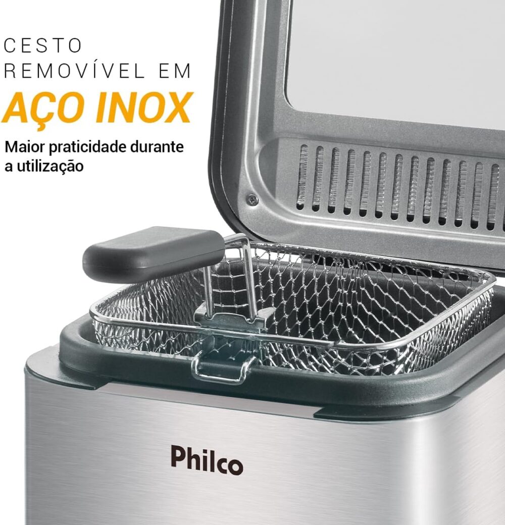 Fritadeira Philco Deep Fry 1.8L Inox 127V - Image 4