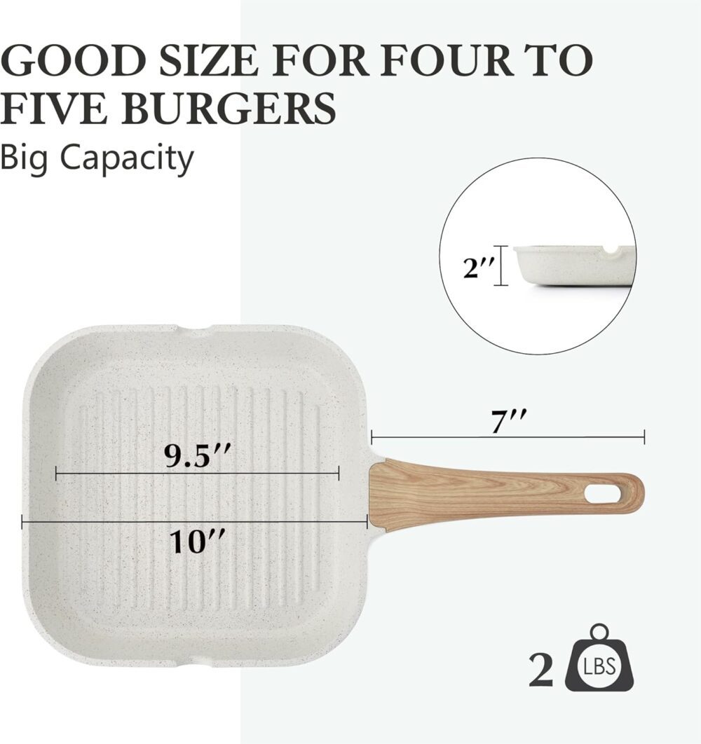 SENSARTE Frigideira de cerâmica antiaderente para fogão, pan... - Image 2