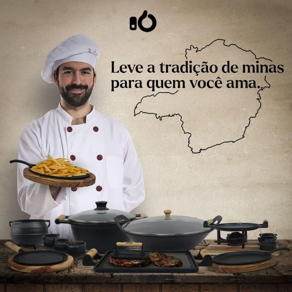 Chapa Frigideira Tapioca Panela Mineira Ferro Fundido 19cm C... - Image 3