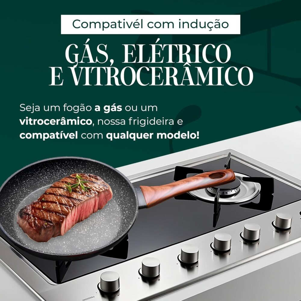 Frigideira Antiaderente Cerâmica 26cm Frita Sem Óleo, Cabo S... - Image 2