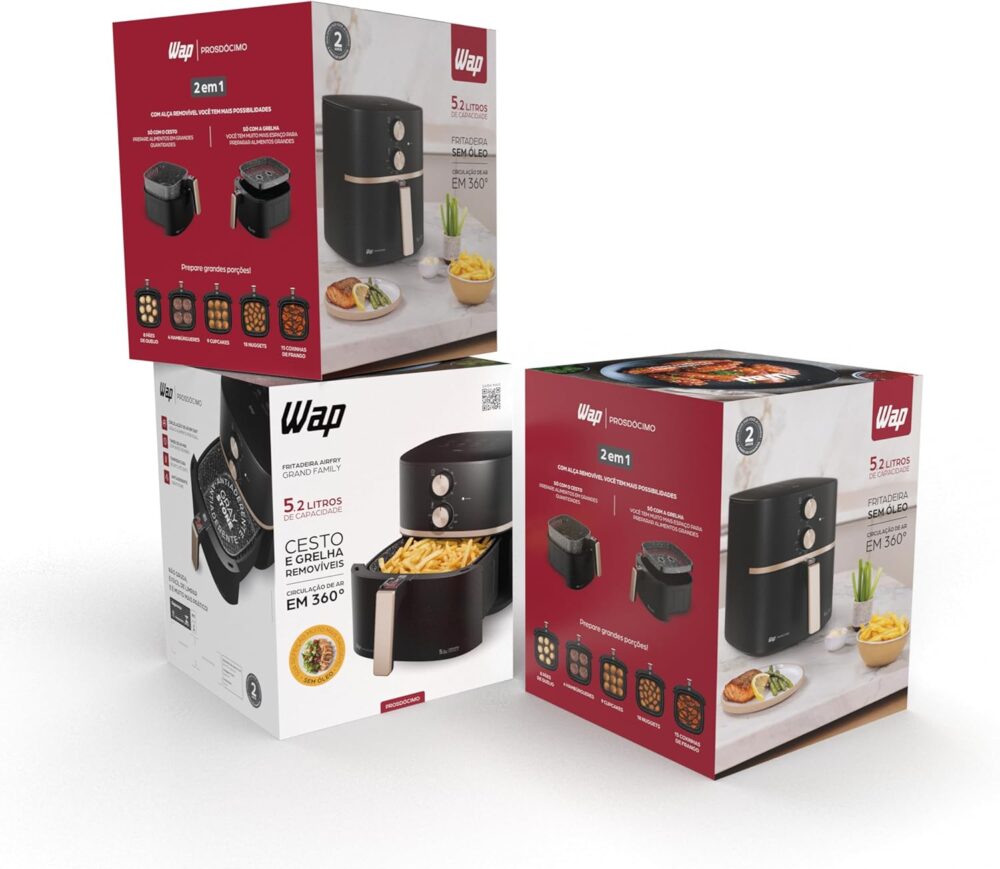 WAP Fritadeira Elétrica Air Fryer GRAND FAMILY 5,2 Litros, T... - Image 12