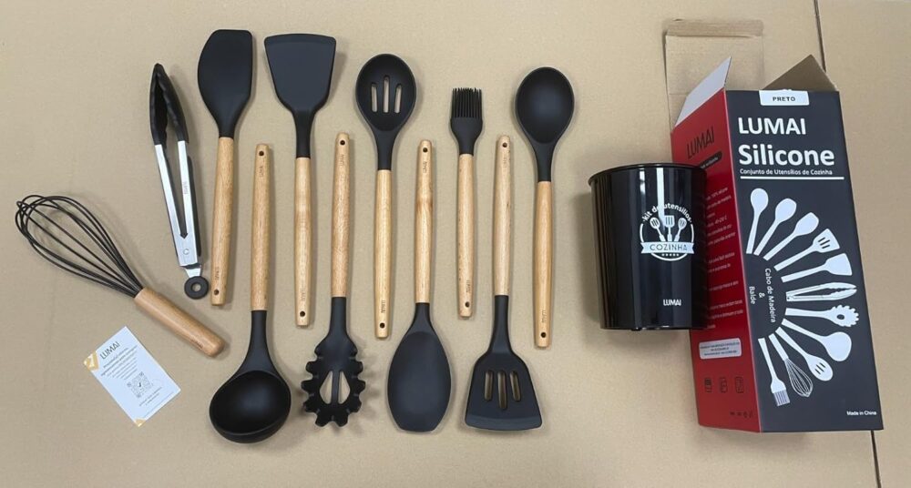 Kit 12 Utensílios De Cozinha Em Silicone E Cabo De Madeira L... - Image 2