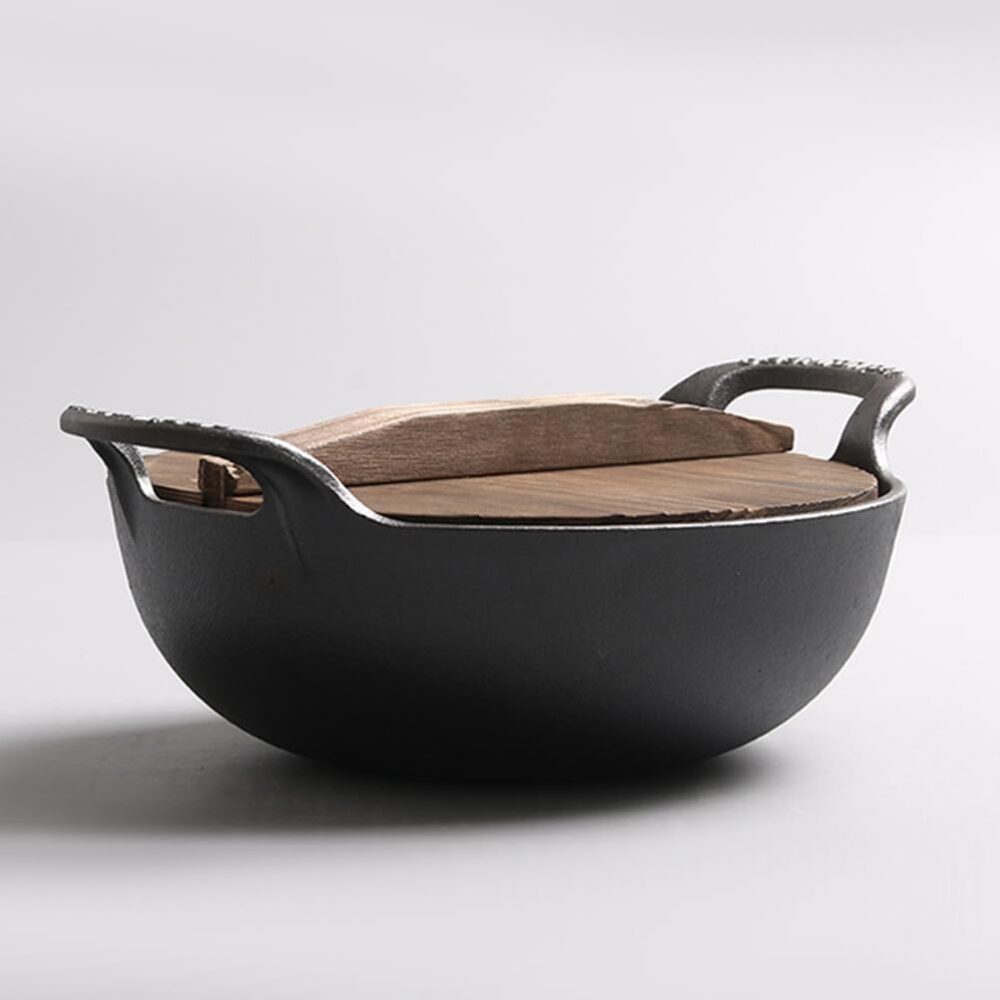 Panela de ferro fundido, frigideira, antiaderente, wok, com ... - Image 4