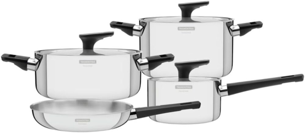 Jogo de Panelas Tramontina Grano Baquelite em Aço Inox com C...