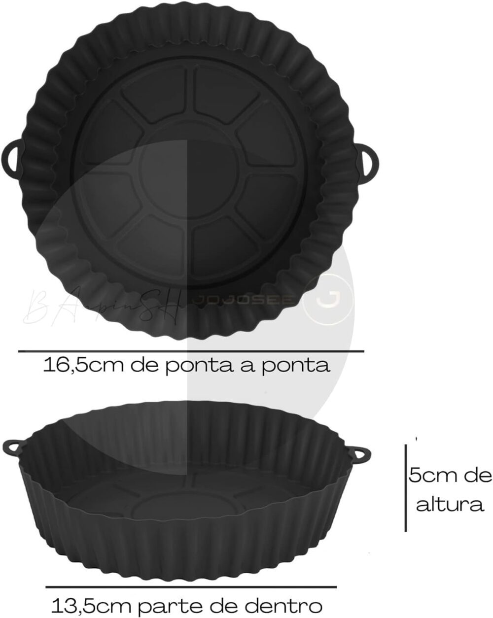 Kit 2 Forma 20 Cm Cesta De Silicone Para Air Fryer Reutilizá... - Image 4