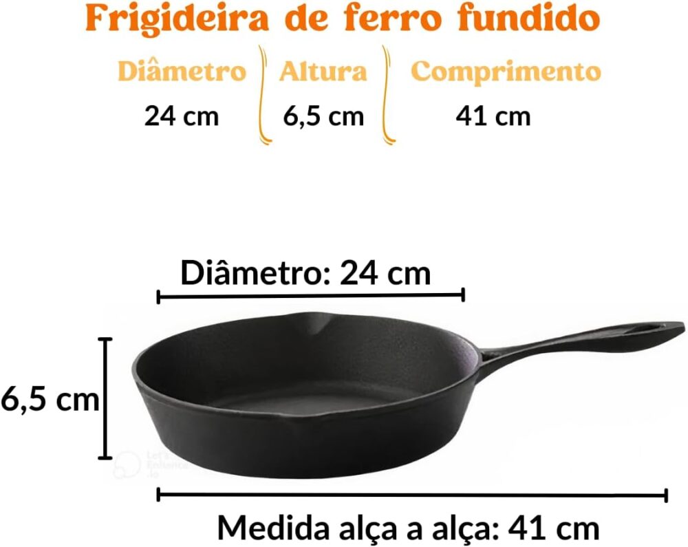 Frigideira Líder Com Tampa de Ferro Fundido 24 Cm Santana - Image 2