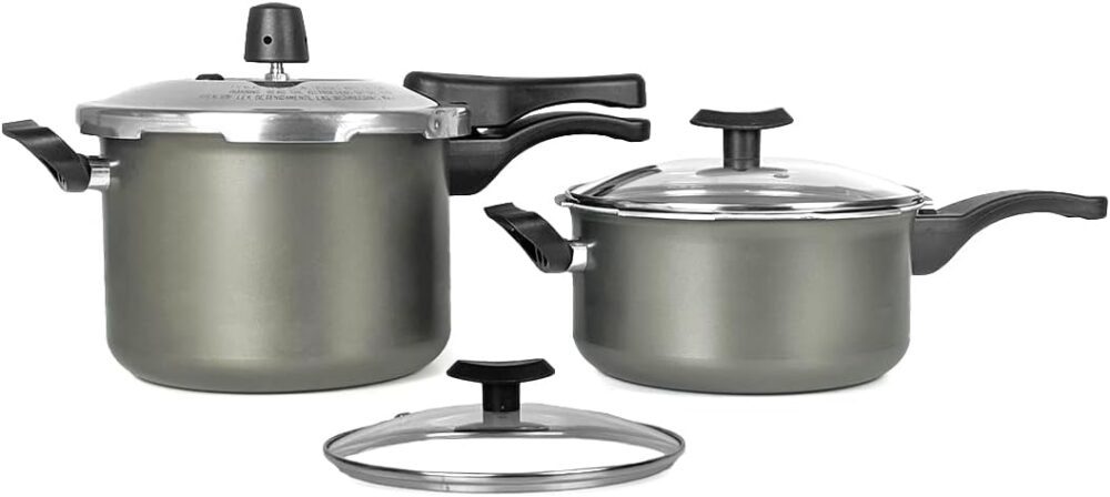Kit Panela de Pressão Antiaderente Fechamento Externo 2 Peça...