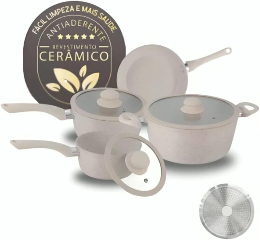 Jogo de Panelas 4 Pçs Antiaderente Com Revestimento Cerâmico... - Image 6