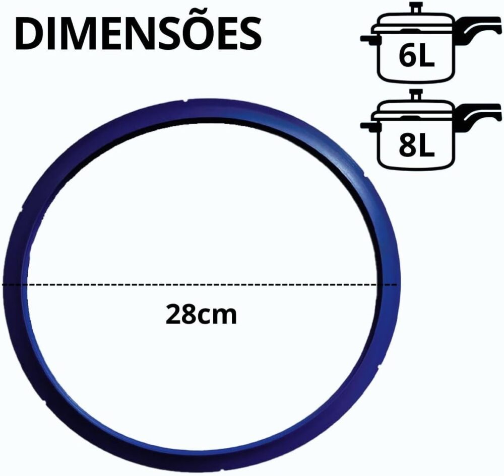 BORRACHA PANELA DE PRESSAO SILICONE MODELO ROCHEDO 6/8L - Image 2