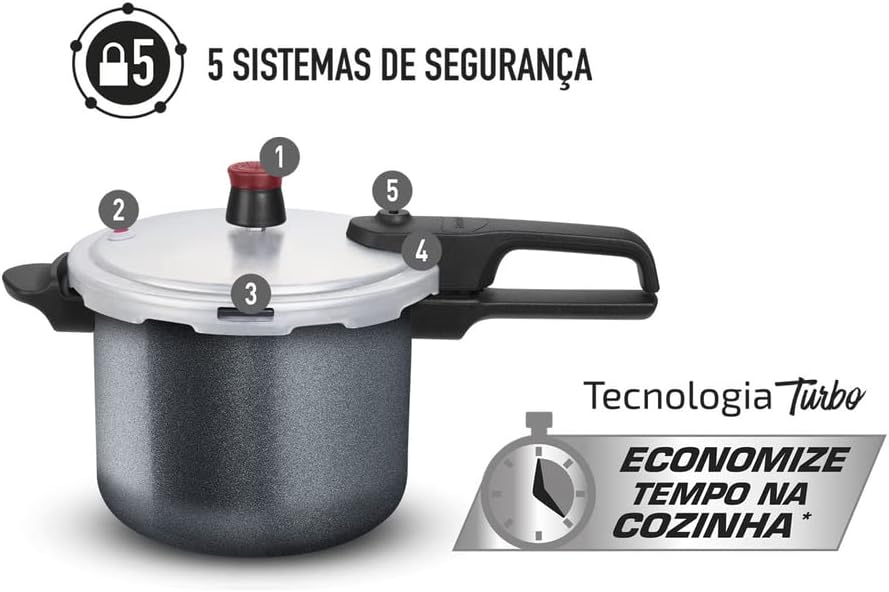 Panela de Pressão 4,5L Rochedo Segura Grafite Fechamento Ext... - Image 13