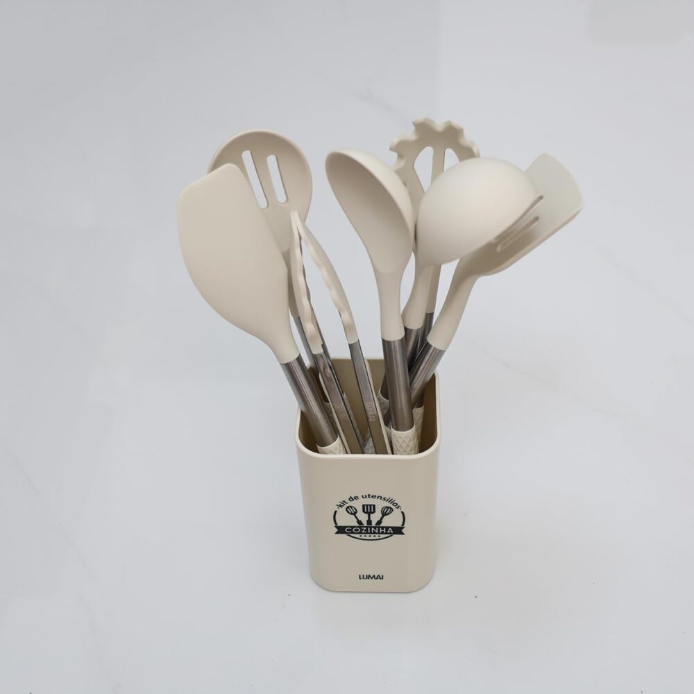 Kit de 8 Utensílios de Cozinha Grandes em Silicone e Inox - ... - Image 8