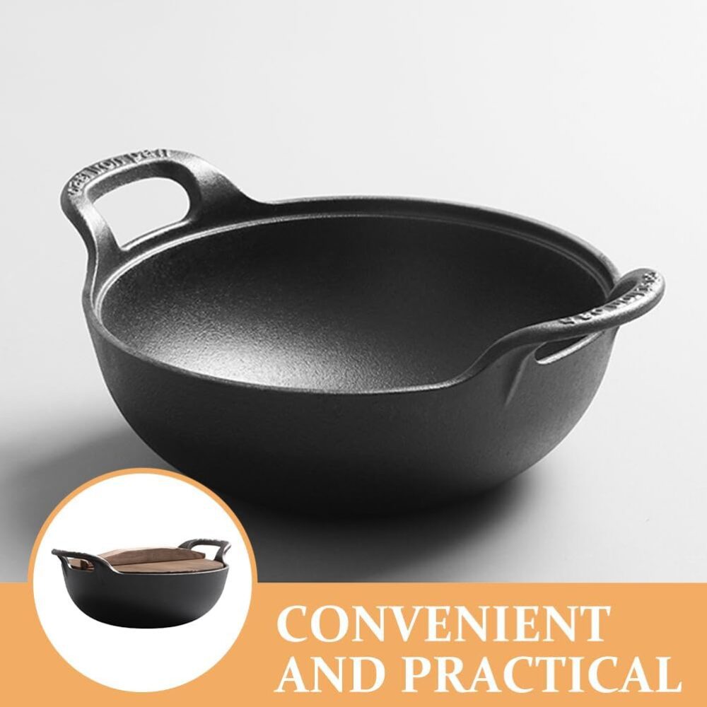 Panela de ferro fundido, frigideira, antiaderente, wok, com ... - Image 2