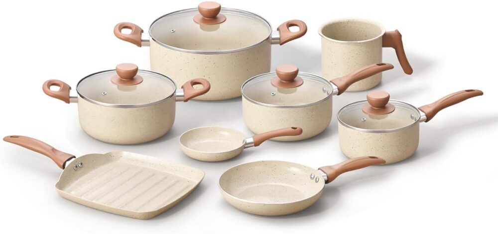 Oikos Terrara - Jogo com 8 Panelas Antiaderentes de Ceramica...