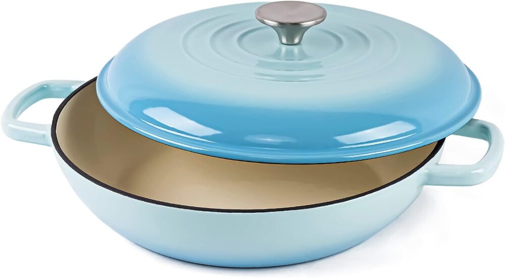 AILIBOO Forno holandês de ferro fundido esmaltado, panela de...