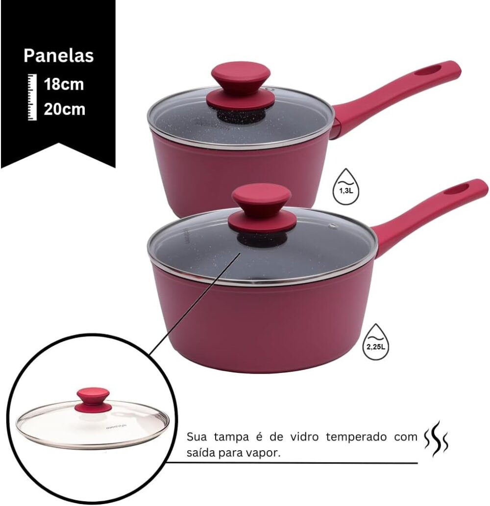 Mimo Style, Kit Conjunto Jogo de Panelas Cerâmica Antiaderen... - Image 4