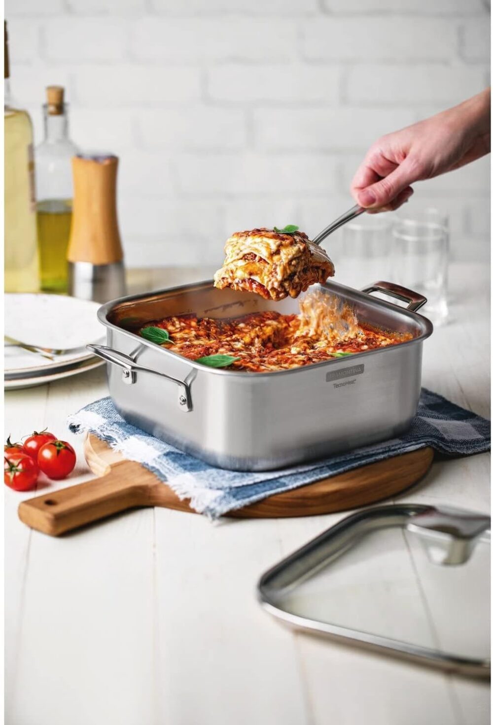Caçarola Quadrada Tramontina Inox Corpo Triplo Grano 24cm - Image 2