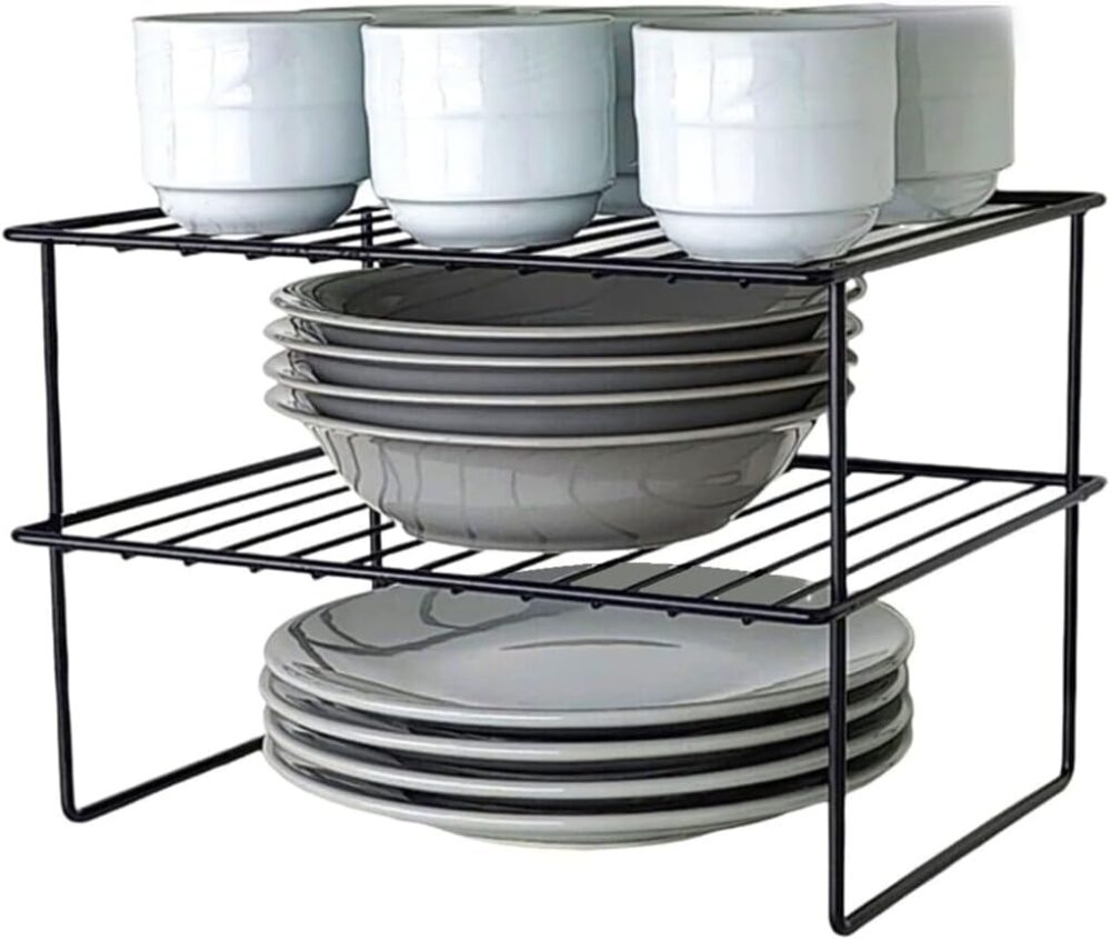 Rack Organizador Objetos Armário Cozinha Prateleira Preto