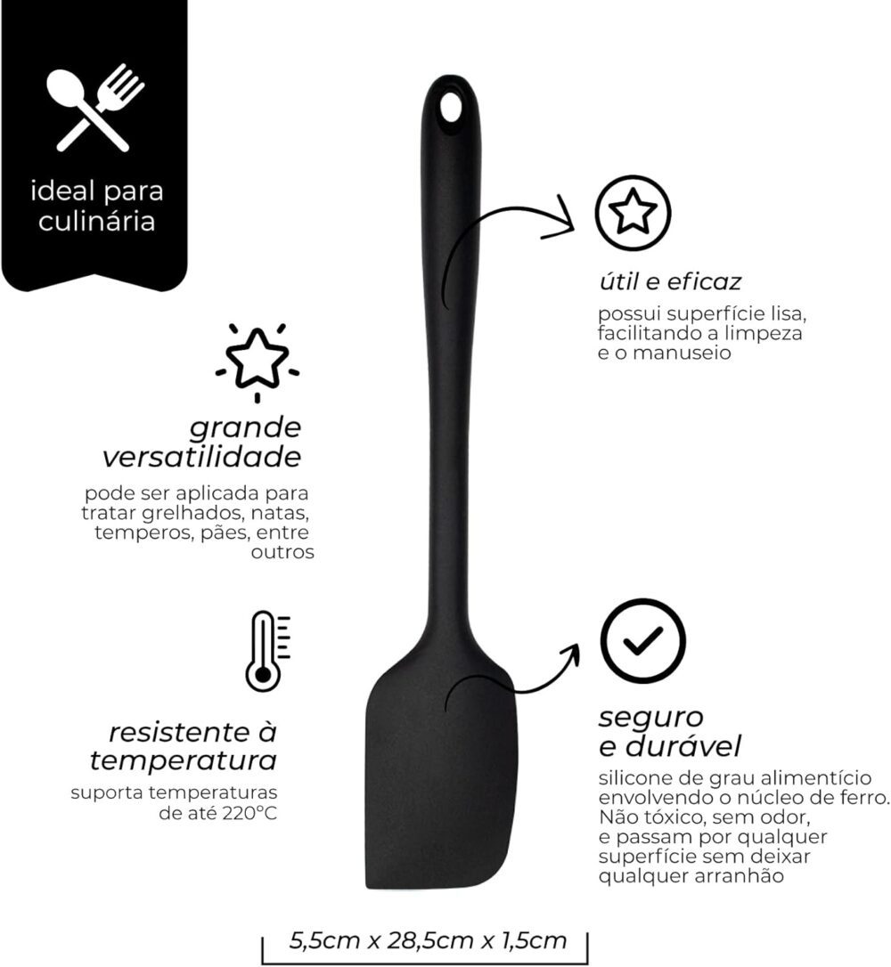 Mimo Style Utensílios Espátula de Silicone, Preto, 28.5 x 5.... - Image 2